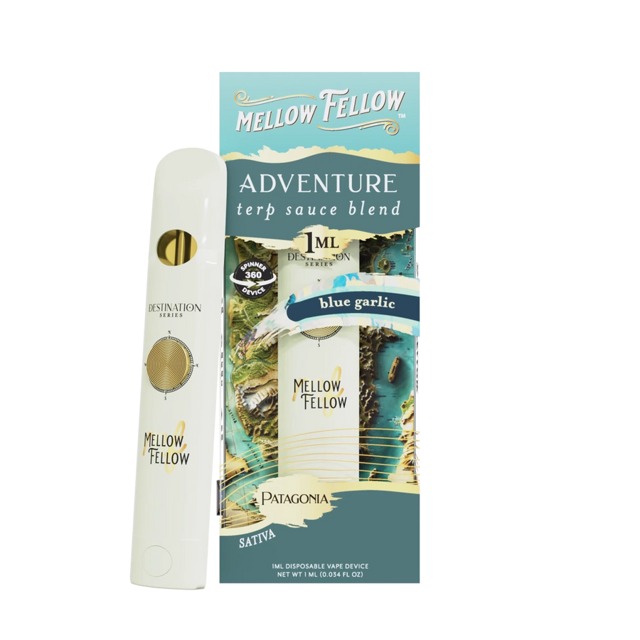 Adventure Blend - Terp Sauce 1ml Disposable Spinner Vape - Blue Garlic (Sativa) - Mellow Fellow