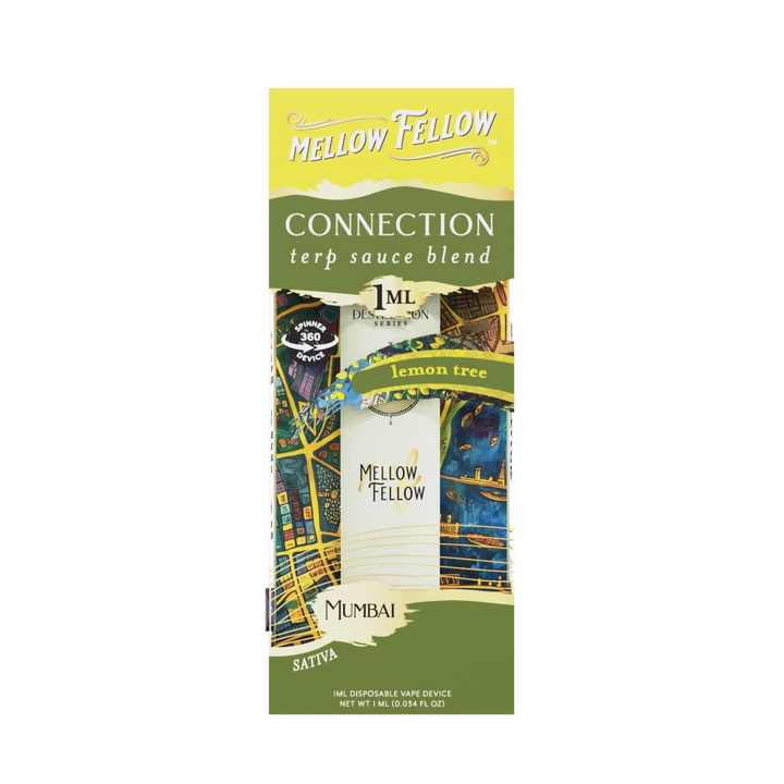 Connection Blend - Terp Sauce 1ml Disposable Spinner Vape - Lemon Tree (Sativa) - Mellow Fellow