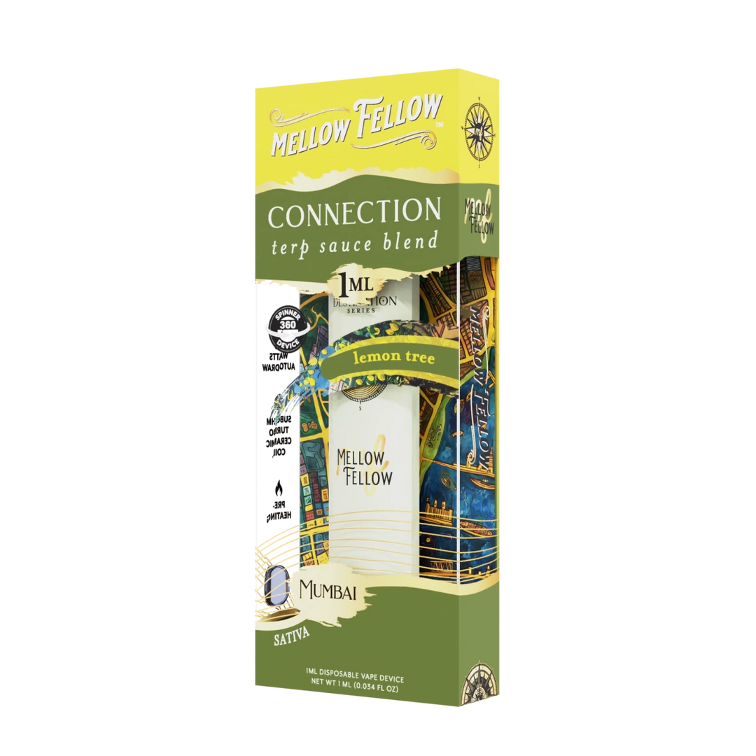 Connection Blend - Terp Sauce 1ml Disposable Spinner Vape - Lemon Tree (Sativa) - Mellow Fellow