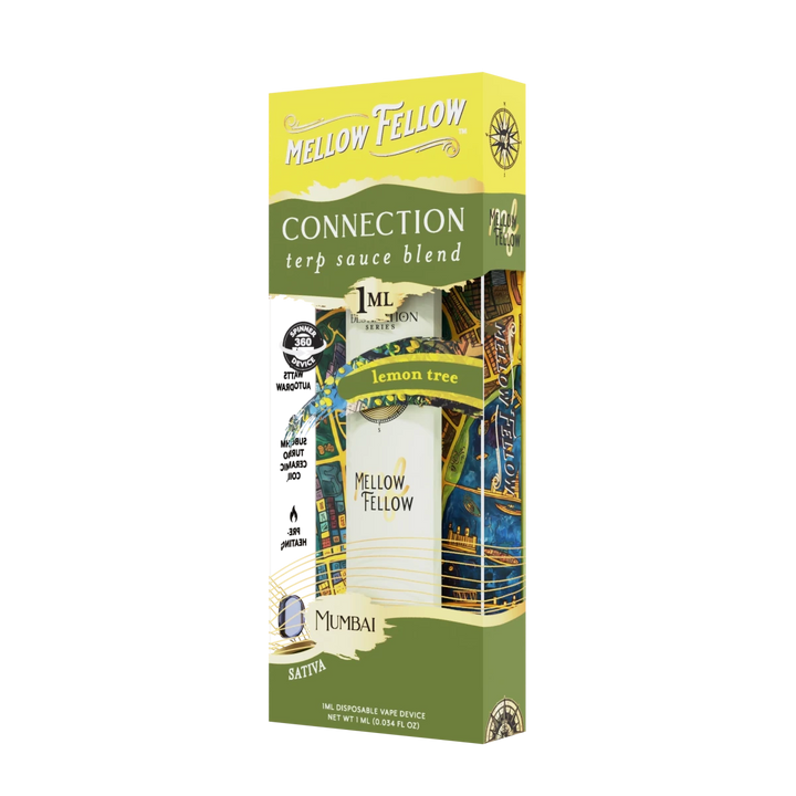 Connection Blend - Terp Sauce 1ml Disposable Spinner Vape - Lemon Tree (Sativa) - Mellow Fellow