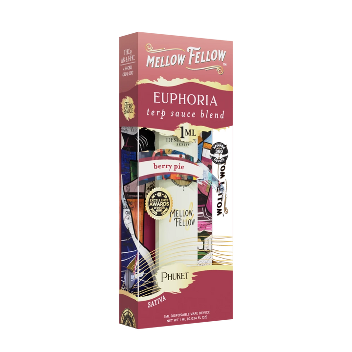 Euphoria Blend - Terp Sauce 1ml Disposable Spinner Vape - Berry Pie (Sativa) - Mellow Fellow