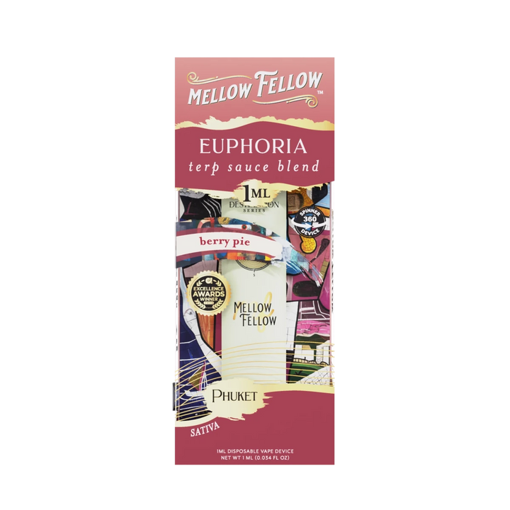 Euphoria Blend - Terp Sauce 1ml Disposable Spinner Vape - Berry Pie (Sativa) - Mellow Fellow