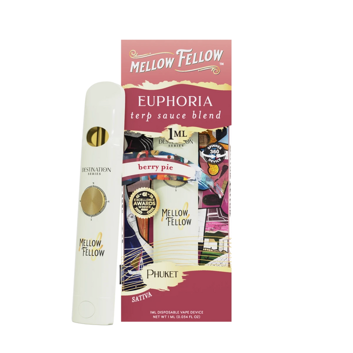 Euphoria Blend - Terp Sauce 1ml Disposable Spinner Vape - Berry Pie (Sativa) - Mellow Fellow