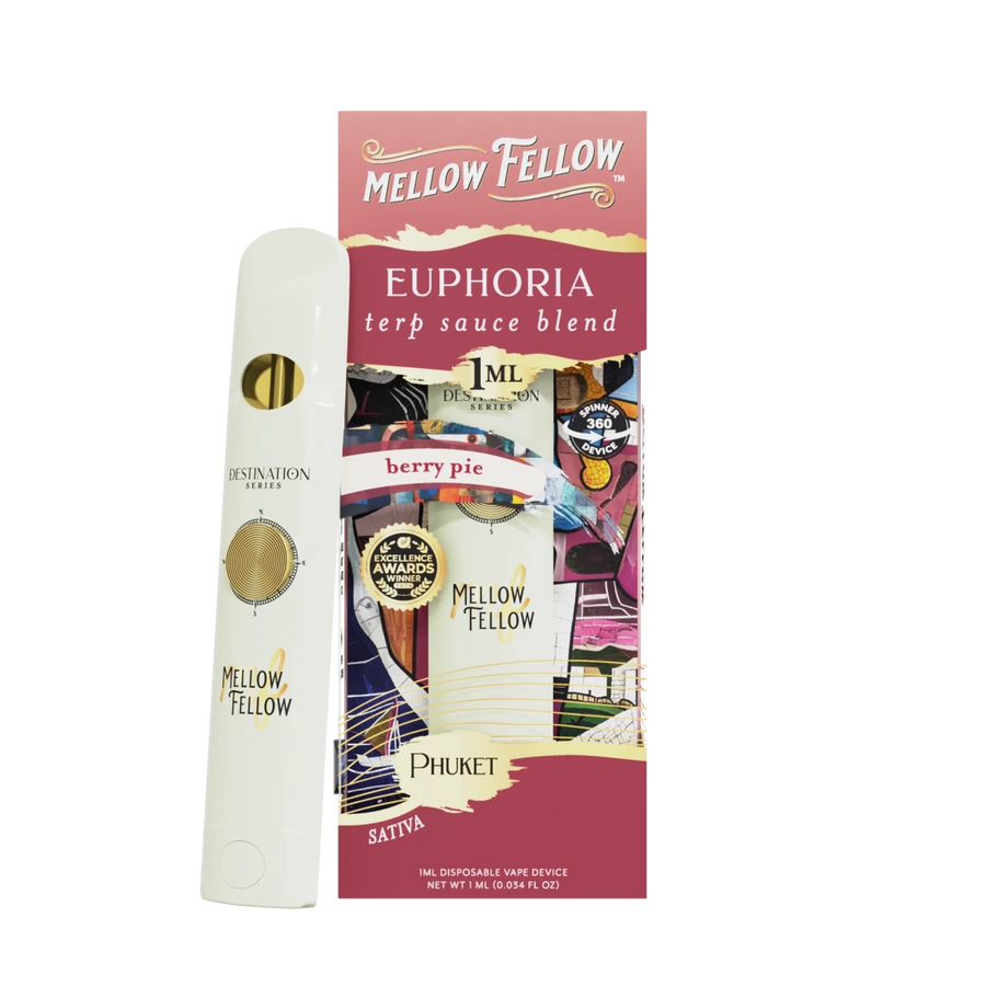 Euphoria Blend - Terp Sauce 1ml Disposable Spinner Vape - Berry Pie (Sativa) - Mellow Fellow
