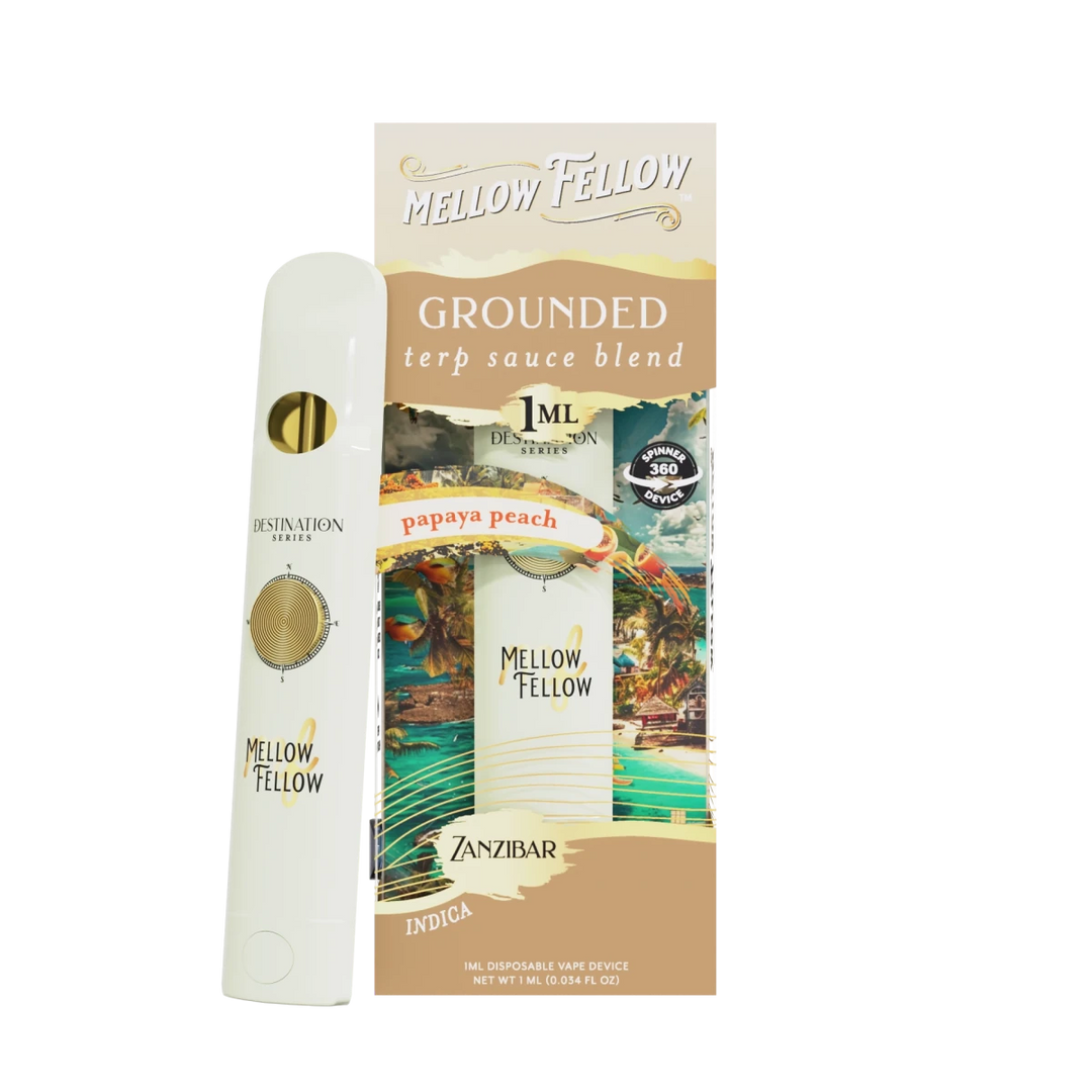 Grounded Blend - Terp Sauce 1ml Disposable Spinner Vape - Papaya Peach (Indica) - Mellow Fellow