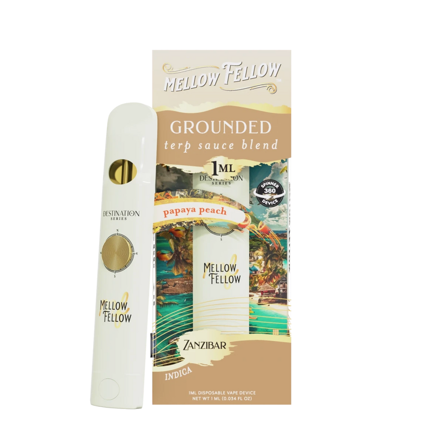 Grounded Blend - Terp Sauce 1ml Disposable Spinner Vape - Papaya Peach (Indica) - Mellow Fellow