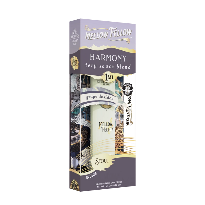 Harmony Blend - Terp Sauce 1ml Disposable Spinner Vape - Grape Dosidos (Indica) - Mellow Fellow