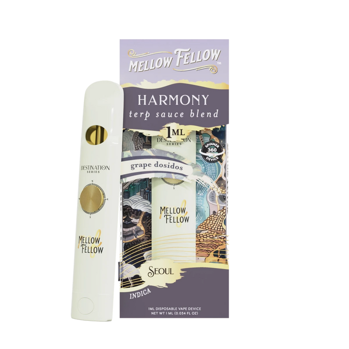 Harmony Blend - Terp Sauce 1ml Disposable Spinner Vape - Grape Dosidos (Indica) - Mellow Fellow