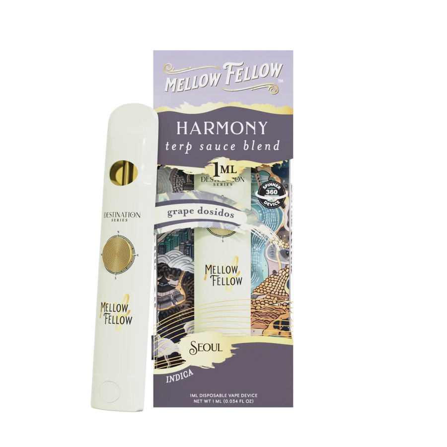 Harmony Blend - Terp Sauce 1ml Disposable Spinner Vape - Grape Dosidos (Indica) - Mellow Fellow