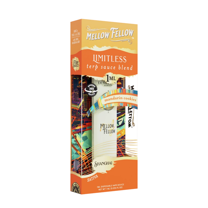 Limitless Blend - Terp Sauce 1ml Disposable Spinner Vape - Mandarin Cookies (Sativa) - Mellow Fellow