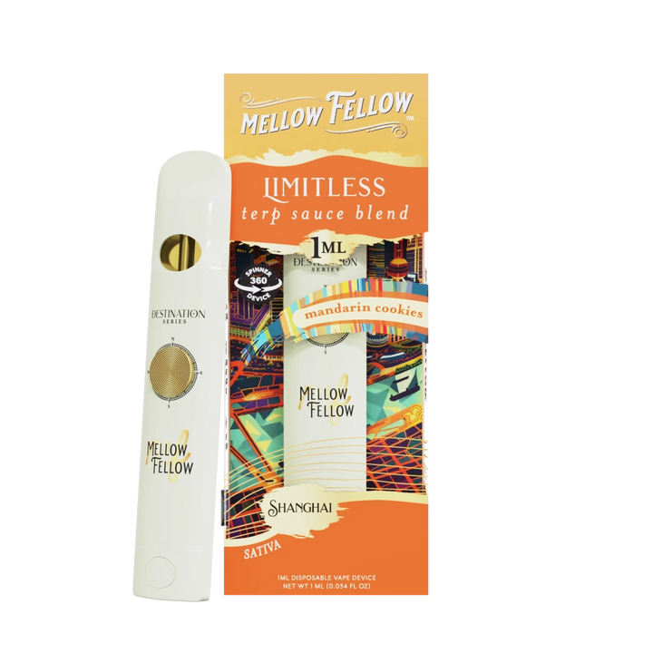 Limitless Blend - Terp Sauce 1ml Disposable Spinner Vape - Mandarin Cookies (Sativa) - Mellow Fellow