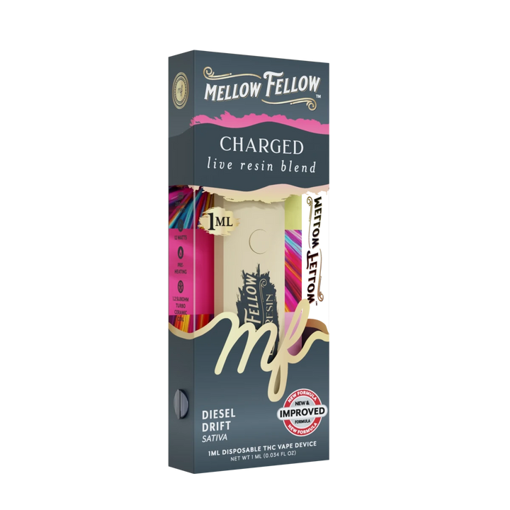 Charged Blend - Live Resin 1ml Disposable Vape - Diesel Drift (Sativa) - Mellow Fellow