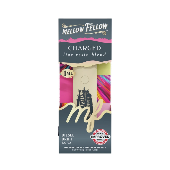 Charged Blend - Live Resin 1ml Disposable Vape - Diesel Drift (Sativa) - Mellow Fellow