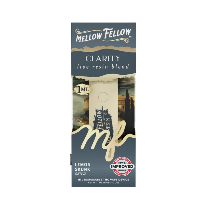 Clarity Blend - Live Resin 1ml Disposable Vape - Lemon Skunk (Sativa Dominant) - Mellow Fellow