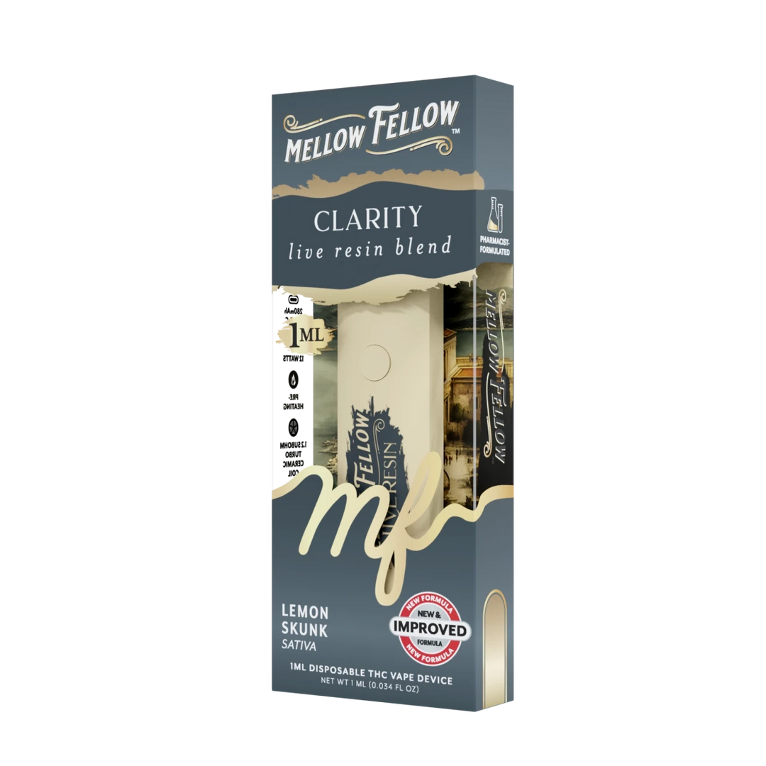 Clarity Blend - Live Resin 1ml Disposable Vape - Lemon Skunk (Sativa Dominant) - Mellow Fellow
