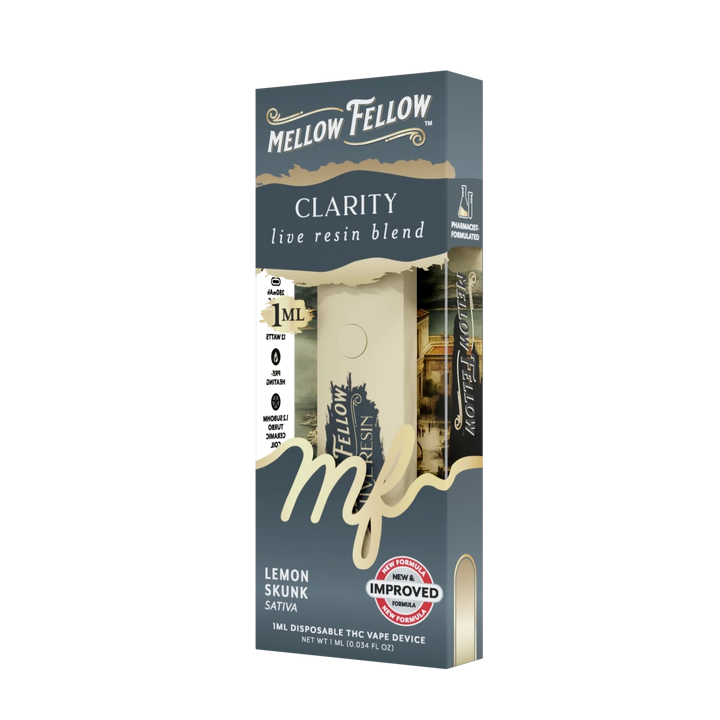Clarity Blend - Live Resin 1ml Disposable Vape - Lemon Skunk (Sativa Dominant) - Mellow Fellow