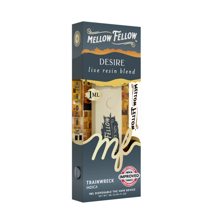 Desire Blend - Live Resin 1ml Disposable Vape - Trainwreck (Indica) - Mellow Fellow