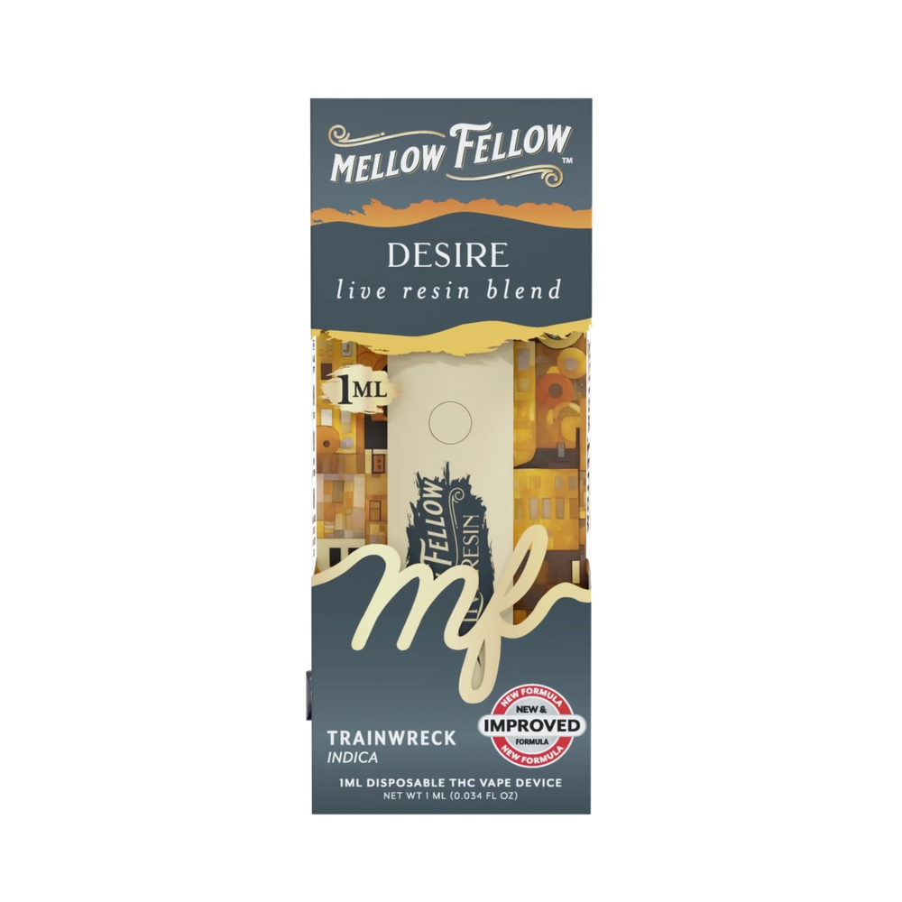 Desire Blend - Live Resin 1ml Disposable Vape - Trainwreck (Indica) - Mellow Fellow
