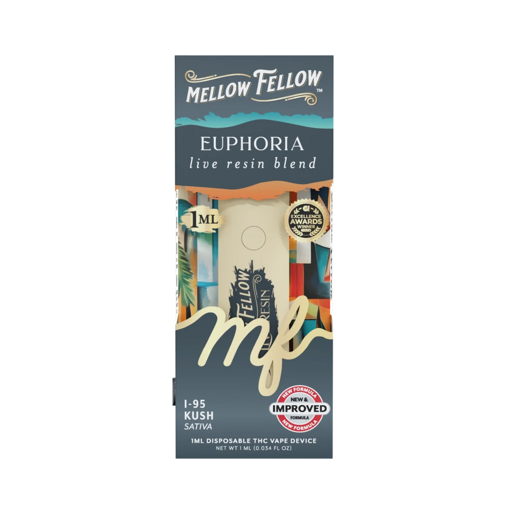 Euphoria Blend - Live Resin 1ml Disposable Vape - i - 95 Kush (Sativa Dominant) - Mellow Fellow