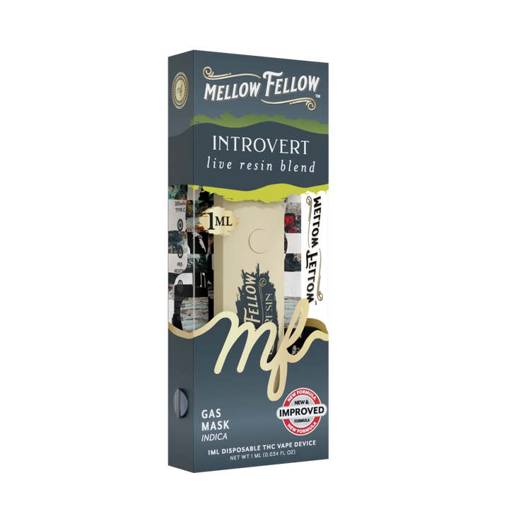 Introvert Blend - Live Resin 1ml Disposable Vape - Gas Mask (Indica) - Mellow Fellow