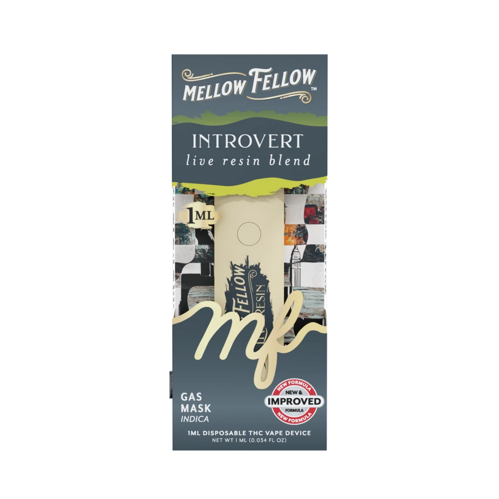 Introvert Blend - Live Resin 1ml Disposable Vape - Gas Mask (Indica) - Mellow Fellow