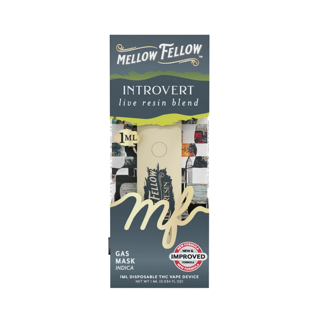 Introvert Blend - Live Resin 1ml Disposable Vape - Gas Mask (Indica) - Mellow Fellow