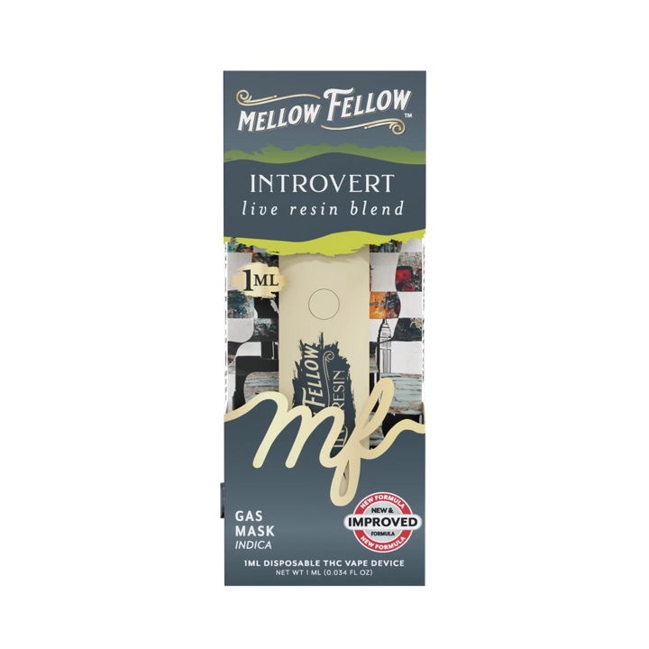 Introvert Blend - Live Resin 1ml Disposable Vape - Gas Mask (Indica) - Mellow Fellow