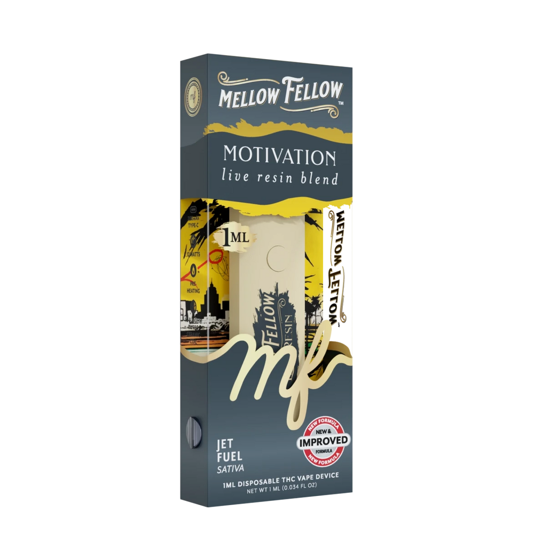 Motivation Blend - Live Resin 1ml Disposable Vape - Jet Fuel (Sativa Dominant) - Mellow Fellow
