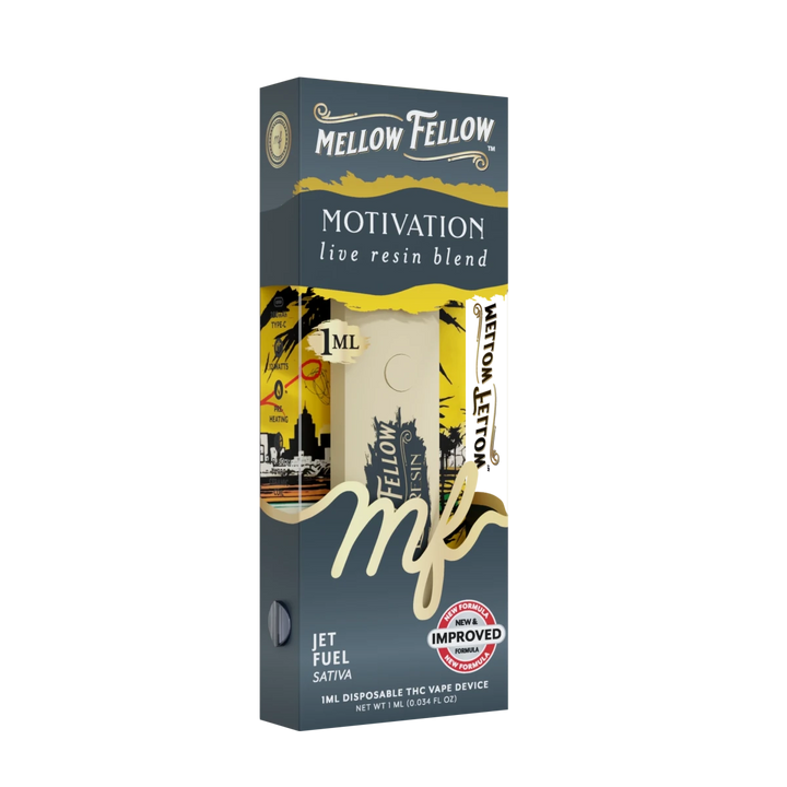 Motivation Blend - Live Resin 1ml Disposable Vape - Jet Fuel (Sativa Dominant) - Mellow Fellow