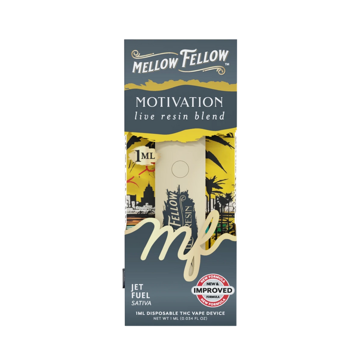 Motivation Blend - Live Resin 1ml Disposable Vape - Jet Fuel (Sativa Dominant) - Mellow Fellow