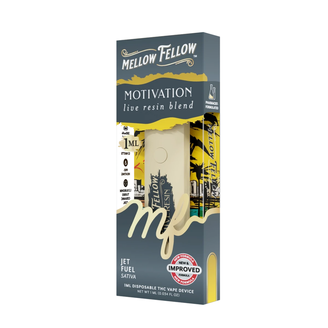 Motivation Blend - Live Resin 1ml Disposable Vape - Jet Fuel (Sativa Dominant) - Mellow Fellow