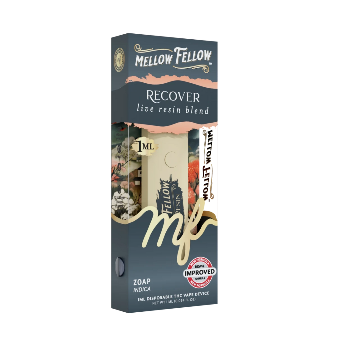Recover Blend - Live Resin 1ml Disposable Vape - Zoap (Indica Dominant) - Mellow Fellow