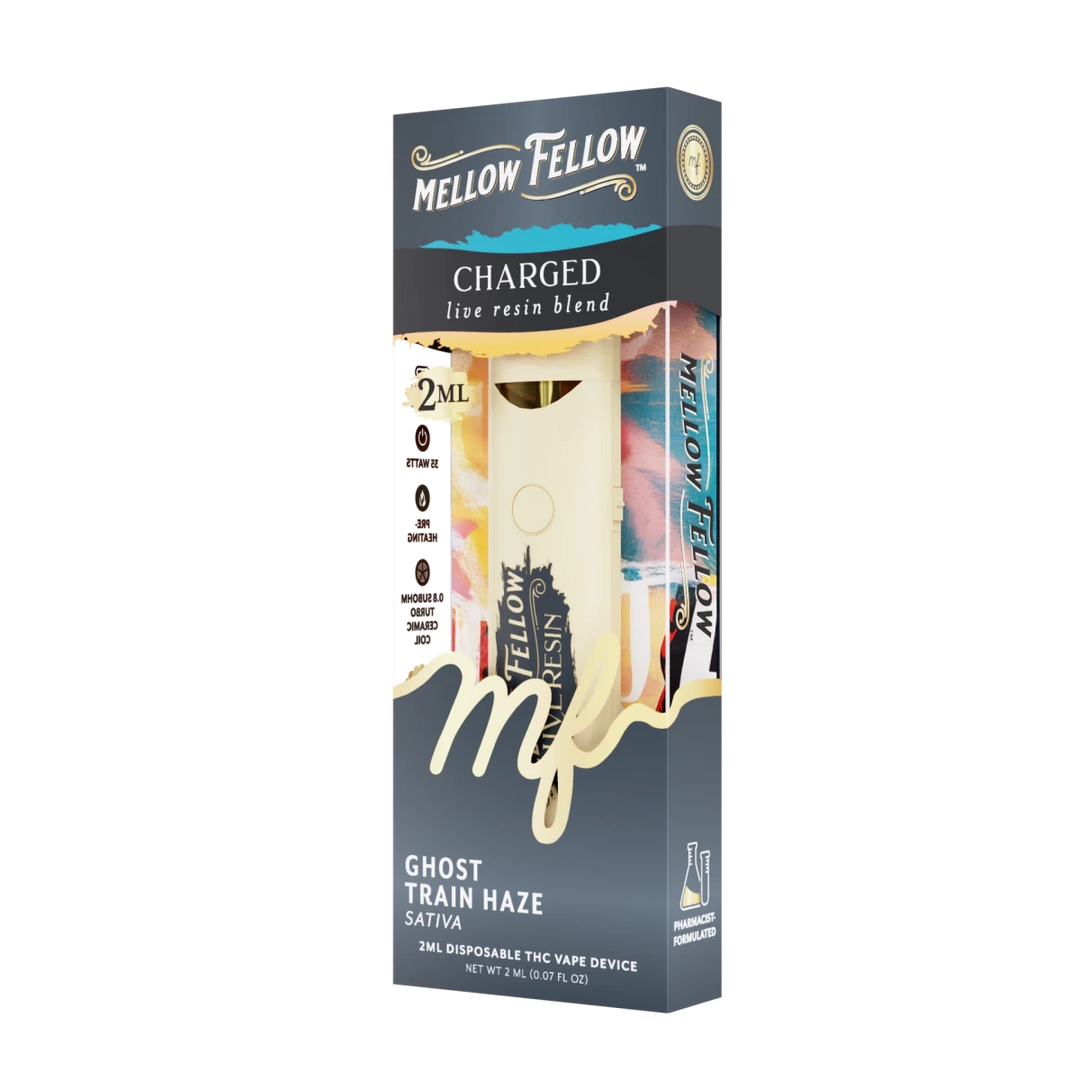 Charged Blend 2ml Live Resin Disposable Vape - Ghost Train Haze (Sativa) - Mellow Fellow
