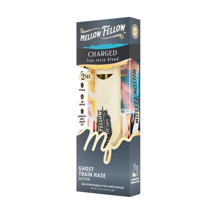 Charged Blend 2ml Live Resin Disposable Vape - Ghost Train Haze (Sativa) - Mellow Fellow