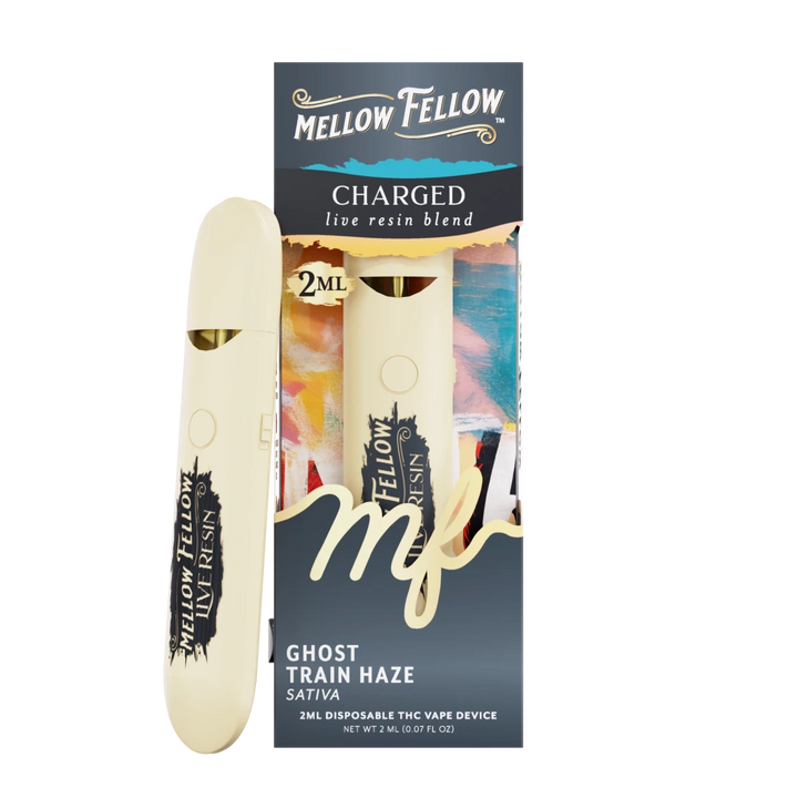Charged Blend 2ml Live Resin Disposable Vape - Ghost Train Haze (Sativ - Mellow Fellow Charged Blend 2ml Live Resin Disposable Vape - Ghost Train Haze (Sativ - Mellow Fellow