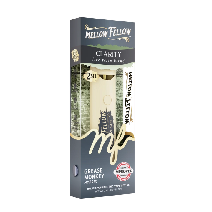 Clarity Blend 2ml Live Resin Disposable Vape - Grease Monkey (Hybrid) - Mellow Fellow