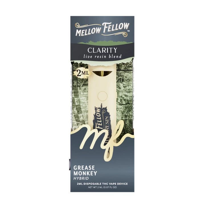 Clarity Blend 2ml Live Resin Disposable Vape - Grease Monkey (Hybrid) - Mellow Fellow