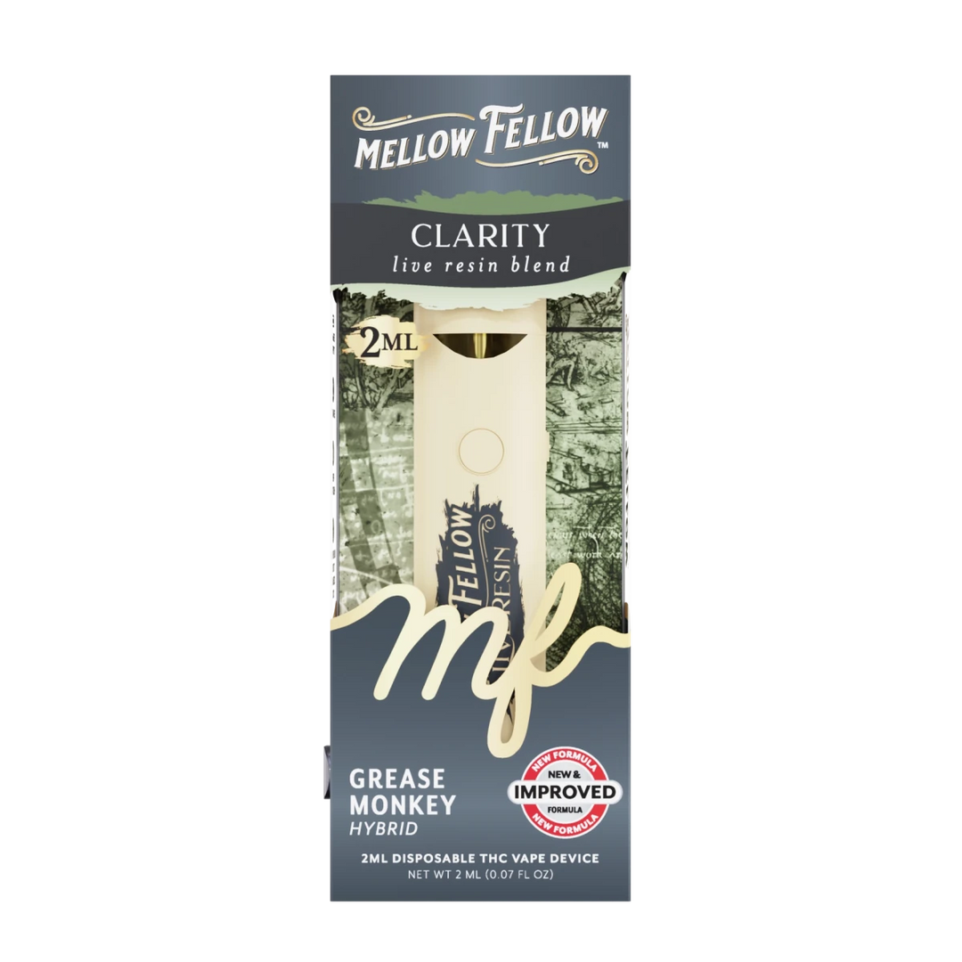 Clarity Blend 2ml Live Resin Disposable Vape - Grease Monkey (Hybrid) - Mellow Fellow