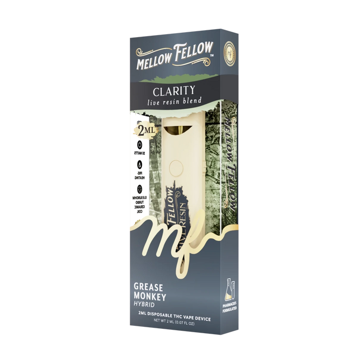 Clarity Blend 2ml Live Resin Disposable Vape - Grease Monkey (Hybrid) - Mellow Fellow