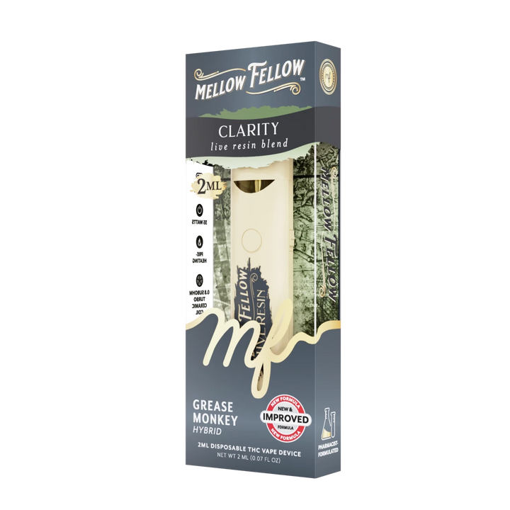 Clarity Blend 2ml Live Resin Disposable Vape - Grease Monkey (Hybrid) - Mellow Fellow