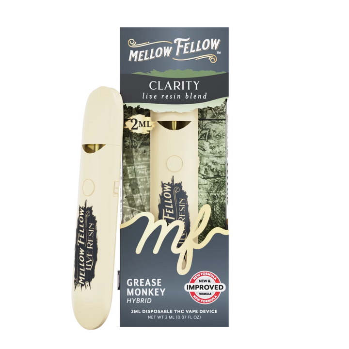 Clarity Blend 2ml Live Resin Disposable Vape - Grease Monkey (Hybrid) - Mellow Fellow