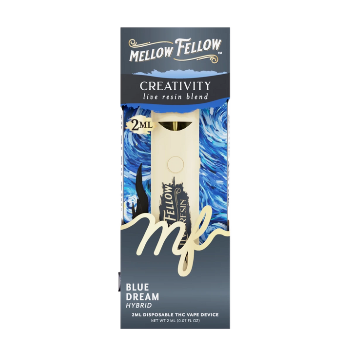 Creativity Blend 2ml Live Resin Disposable Vape - Blue Dream (Hybrid) Mellow Fellow Creativity Blend 2ml Live Resin Disposable Vape - Blue Dream (Hybrid) Mellow Fellow