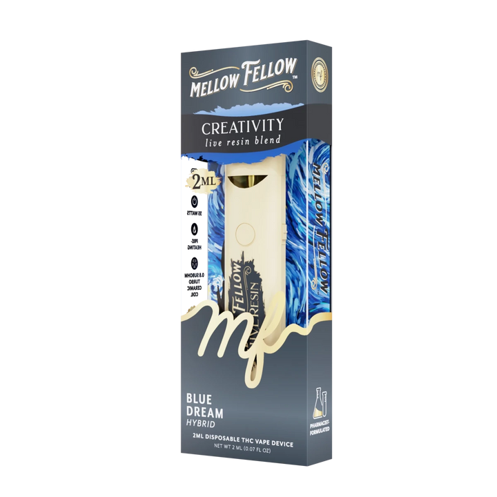 Creativity Blend 2ml Live Resin Disposable Vape - Blue Dream (Hybrid) Mellow Fellow Creativity Blend 2ml Live Resin Disposable Vape - Blue Dream (Hybrid) Mellow Fellow