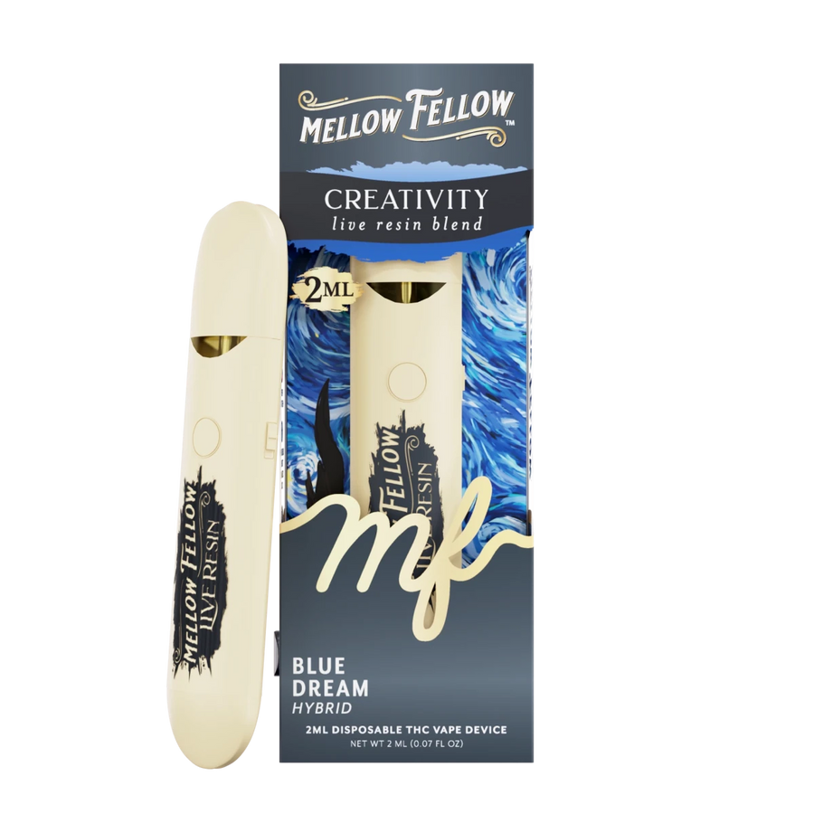 Creativity Blend 2ml Live Resin Disposable Vape - Blue Dream (Hybrid) Mellow Fellow Creativity Blend 2ml Live Resin Disposable Vape - Blue Dream (Hybrid) Mellow Fellow
