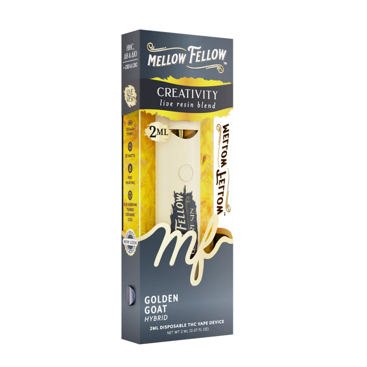 Creativity Blend 2ml Live Resin Disposable Vape - Golden Goat (Hybrid) - Mellow Fellow