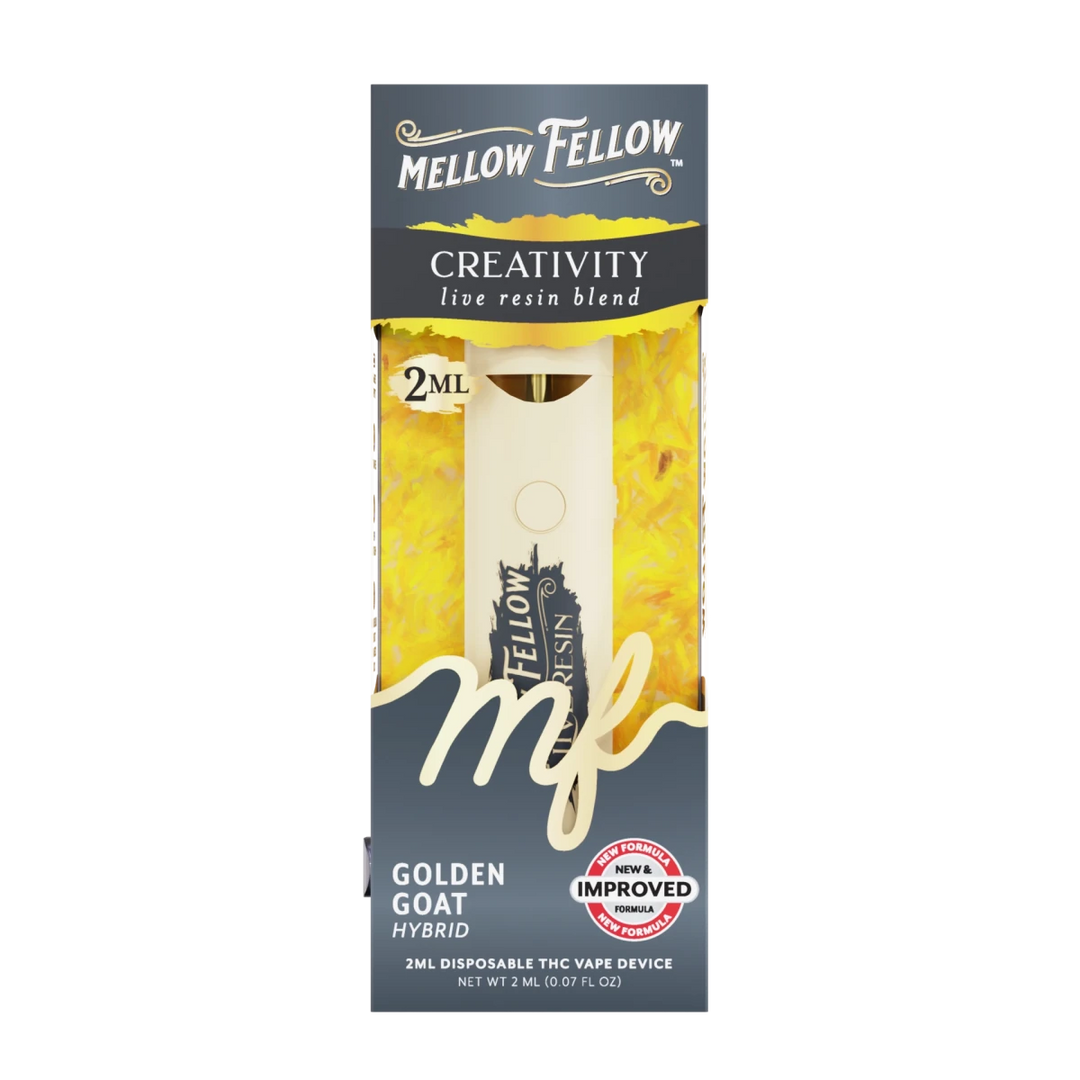 Creativity Blend 2ml Live Resin Disposable Vape - Golden Goat (Hybrid) - Mellow Fellow