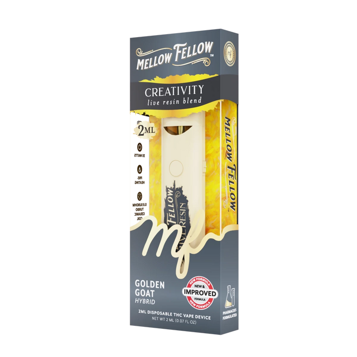 Creativity Blend 2ml Live Resin Disposable Vape - Golden Goat (Hybrid) - Mellow Fellow
