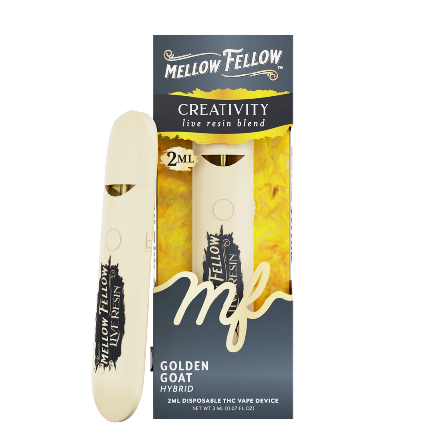 Creativity Blend 2ml Live Resin Disposable Vape - Golden Goat (Hybrid) - Mellow Fellow