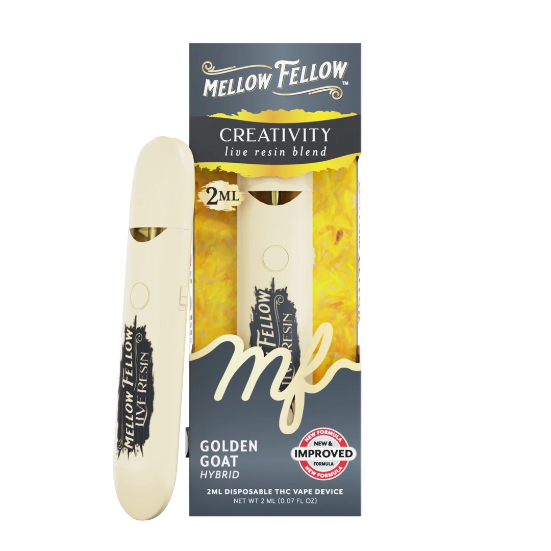 Creativity Blend 2ml Live Resin Disposable Vape - Golden Goat (Hybrid) - Mellow Fellow