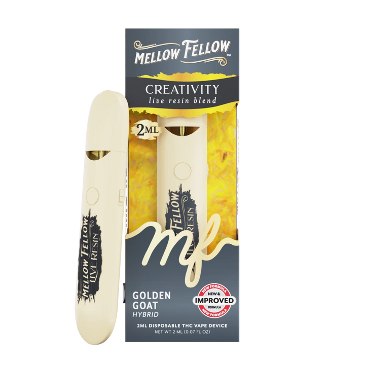 Creativity Blend 2ml Live Resin Disposable Vape - Golden Goat (Hybrid) - Mellow Fellow